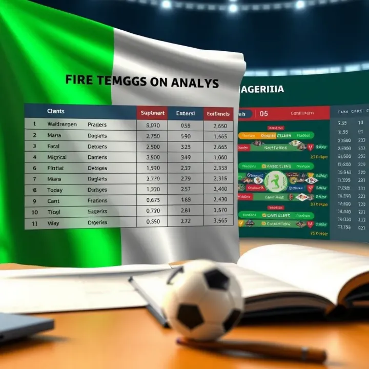 World Cup football match analysis with Nigerian flag and betting chart